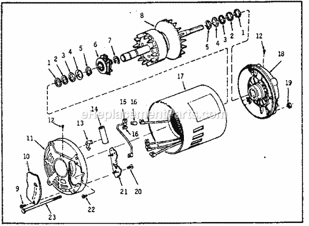 Motor - 816612 Diagram and Parts List for  Craftsman Band Saw