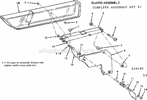 Guard Assembly Diagram and Parts List for  Craftsman Table Saw