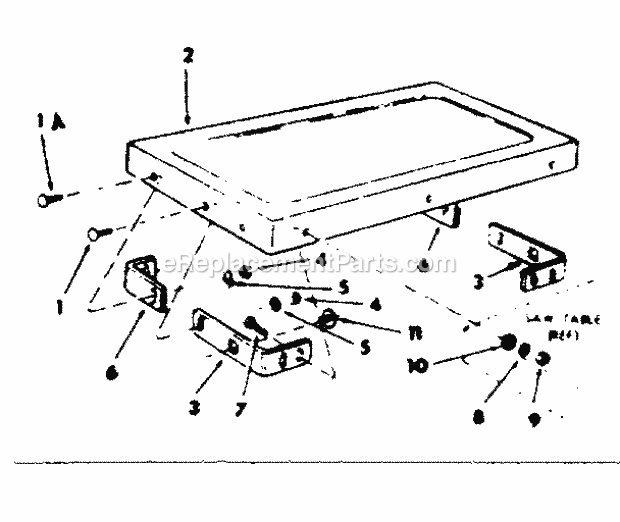 Table Extension Diagram and Parts List for  Craftsman Table Saw