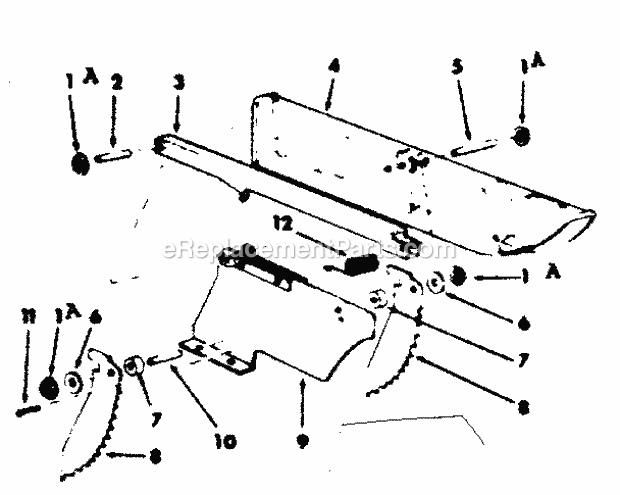 Guard Assembly Diagram and Parts List for  Craftsman Table Saw