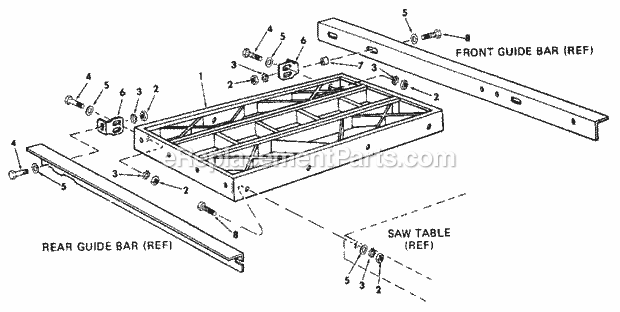 Page D Diagram and Parts List for  Craftsman Table Saw