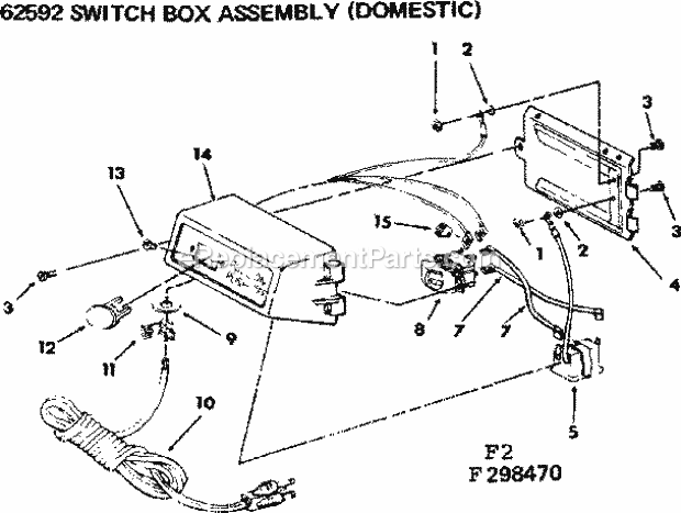 Switch Box Assembly Diagram and Parts List for  Craftsman Table Saw
