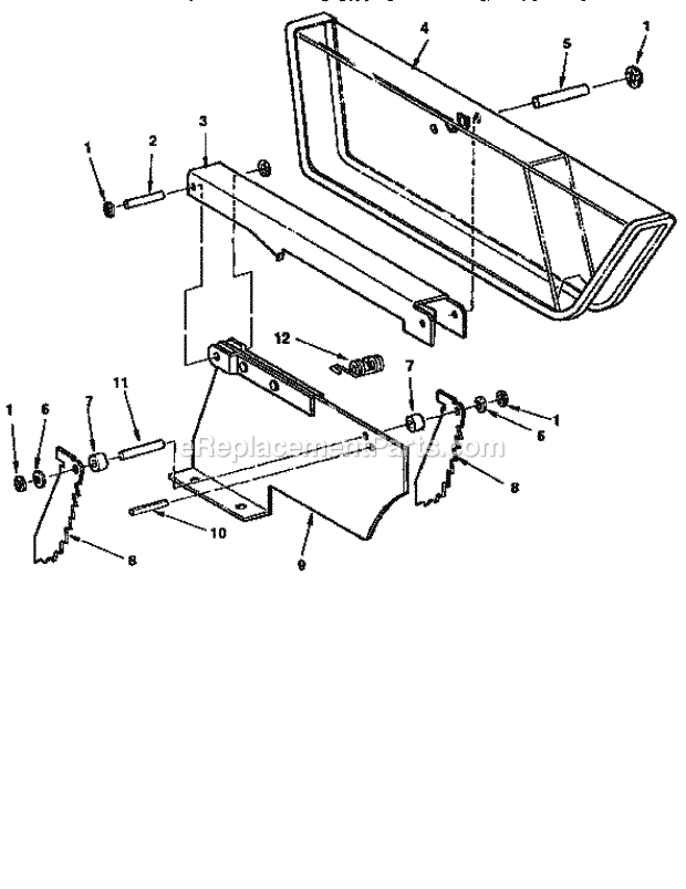 Page F Diagram and Parts List for  Craftsman Table Saw