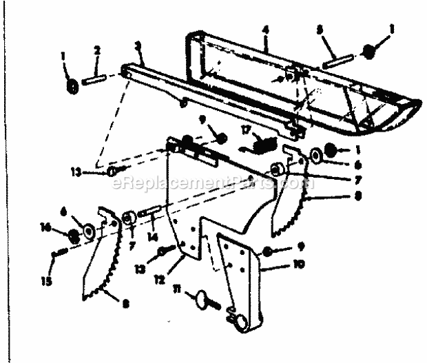 Guard Asm Diagram and Parts List for  Craftsman Table Saw
