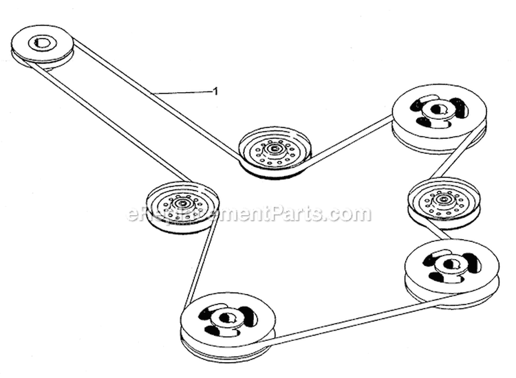 Belts-Cutterdeck Diagram and Parts List for  Craftsman Lawn Mower
