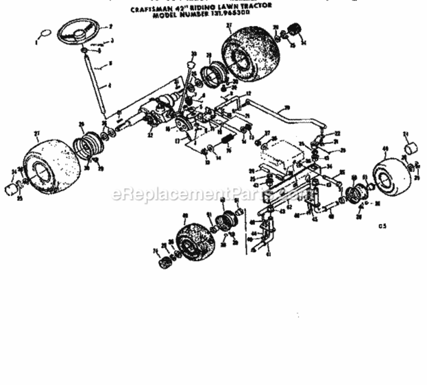Page C Diagram and Parts List for  Craftsman Lawn Tractor