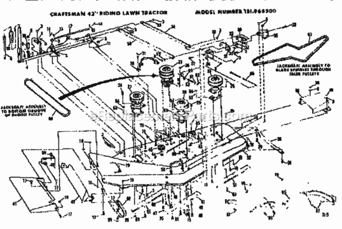 Page D Diagram and Parts List for  Craftsman Lawn Tractor