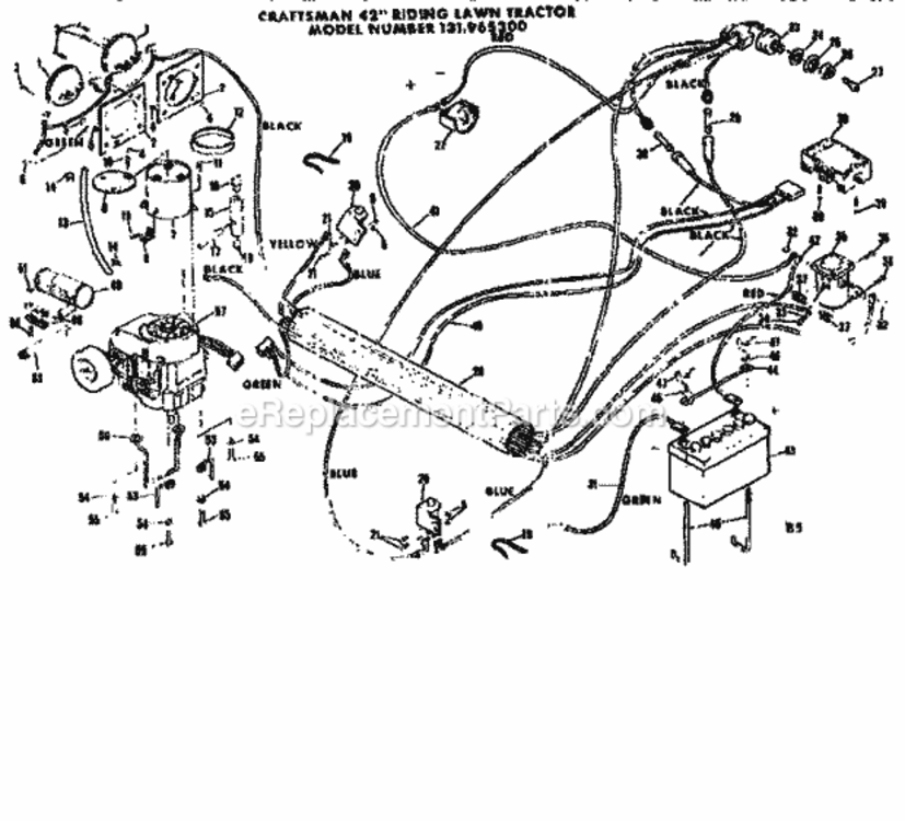 Page E Diagram and Parts List for  Craftsman Lawn Tractor