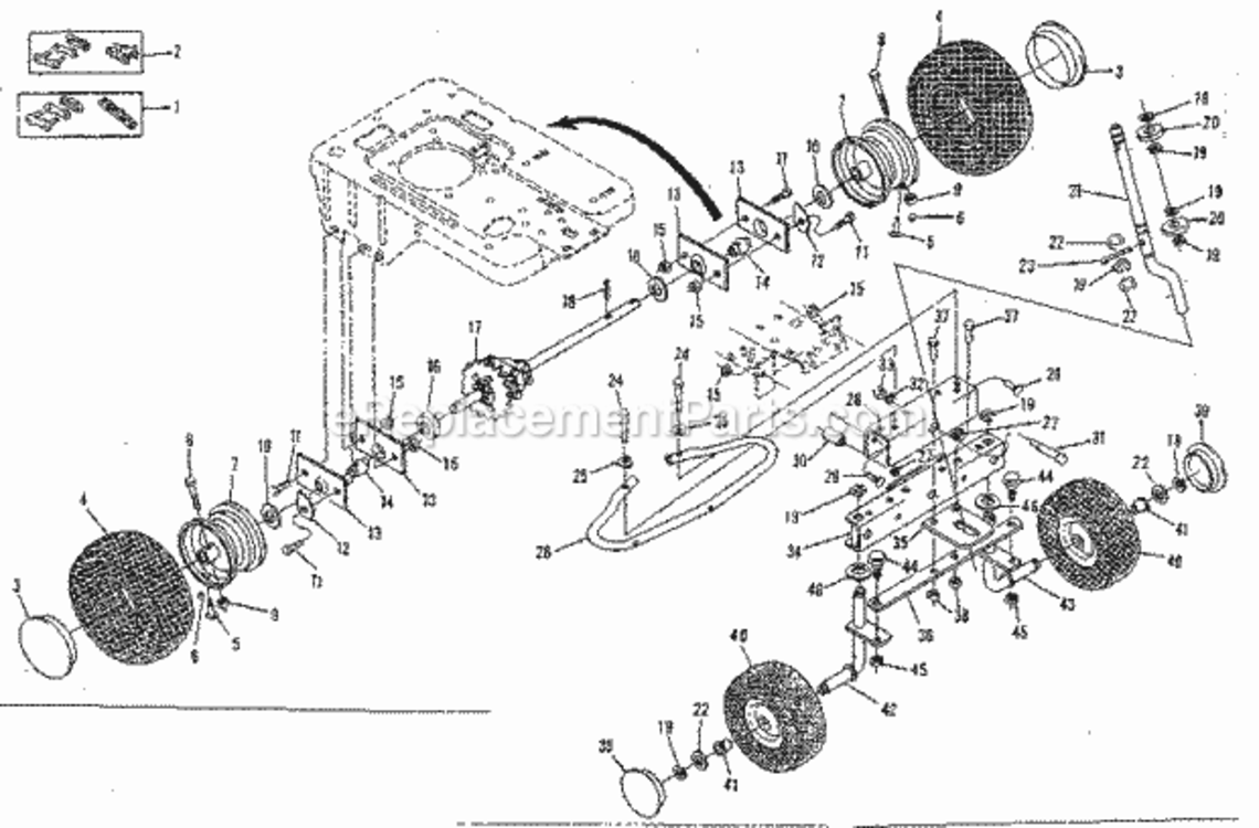 Page E Diagram and Parts List for  Craftsman Lawn Tractor