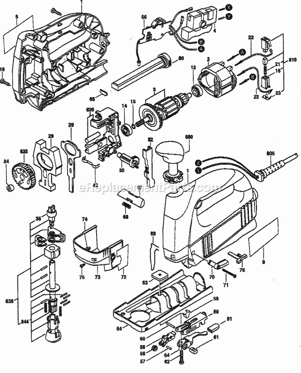Saw Diagram and Parts List for  Craftsman Jig Saw
