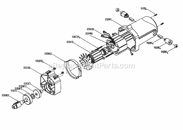 Motor Assy Diagram and Parts List for  Craftsman Miter Saw