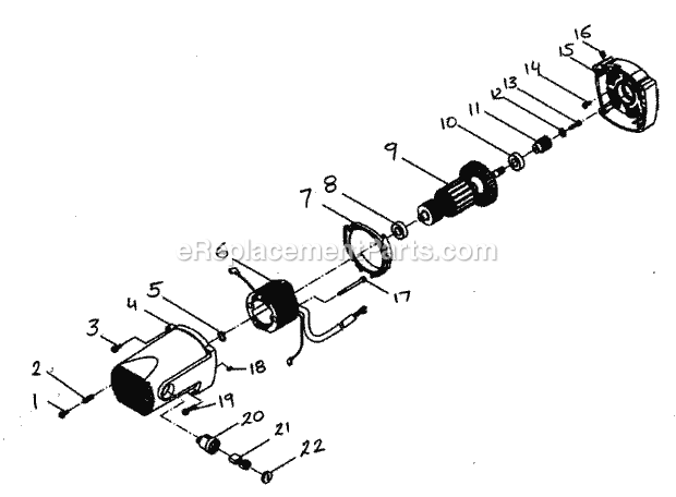 Motor Assy Diagram and Parts List for  Craftsman Circular Saw