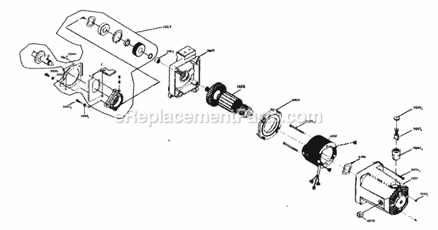 Moter Assy Diagram and Parts List for  Craftsman Table Saw