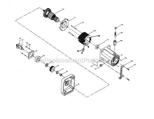 Motor Diagram and Parts List for  Craftsman Table Saw
