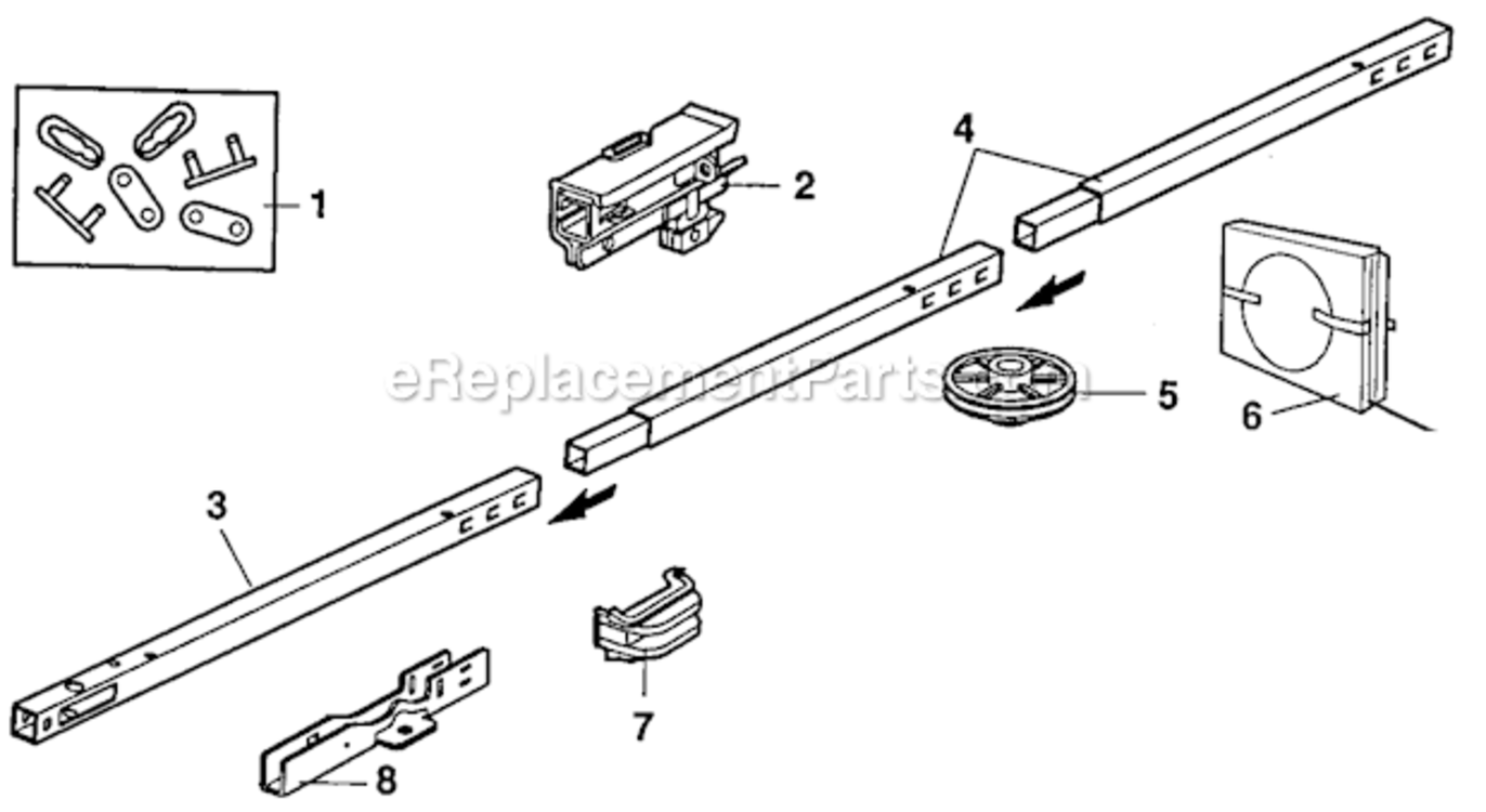 Page B Diagram and Parts List for  Craftsman Garage Door Opener