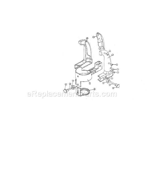 Handle Assembly Diagram and Parts List for  Craftsman Router