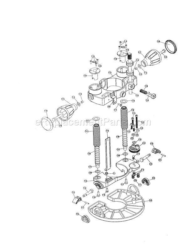 Router Assembly Diagram and Parts List for  Craftsman Router