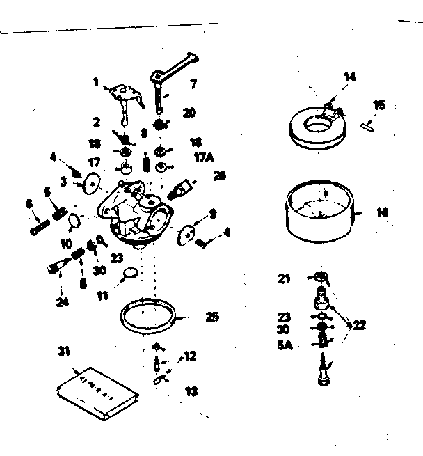 Carburetor No. 632284 Diagram and Parts List for  Craftsman Engine