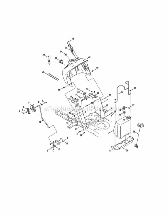 Page C Diagram and Parts List for  Craftsman Lawn Tractor