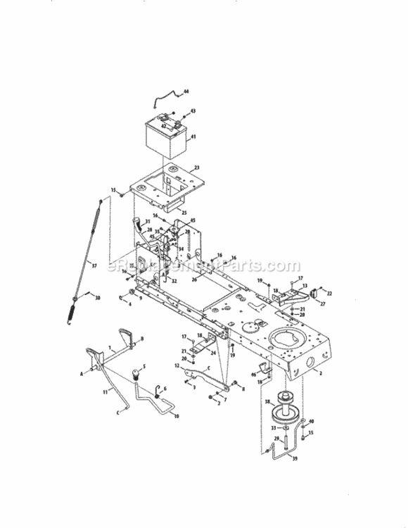 Page D Diagram and Parts List for  Craftsman Lawn Tractor
