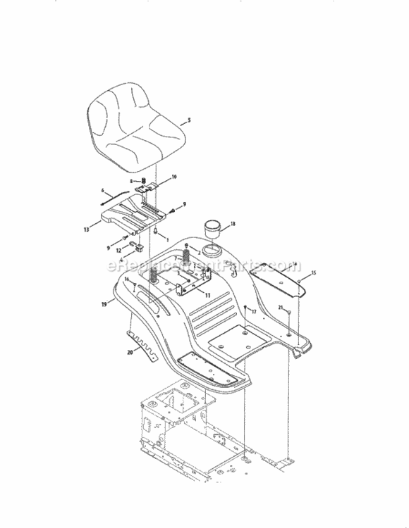 Page F Diagram and Parts List for  Craftsman Lawn Tractor