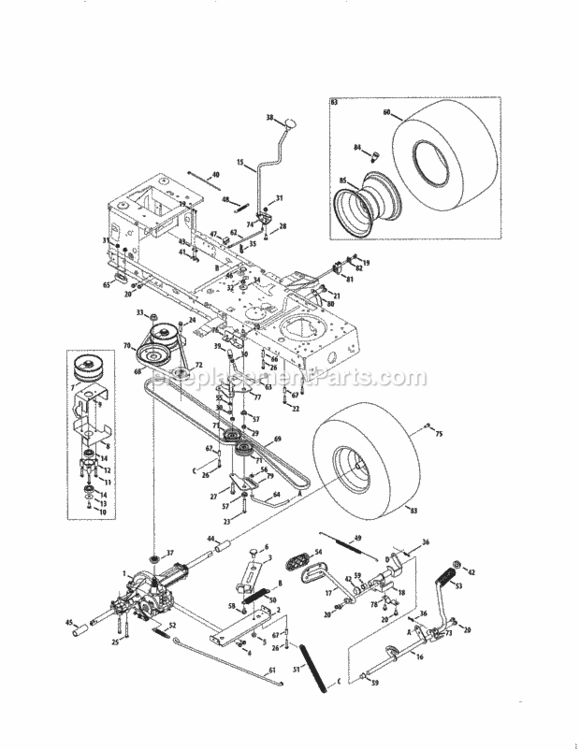 Page H Diagram and Parts List for  Craftsman Lawn Tractor