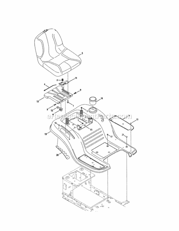 Page F Diagram and Parts List for  Craftsman Lawn Tractor