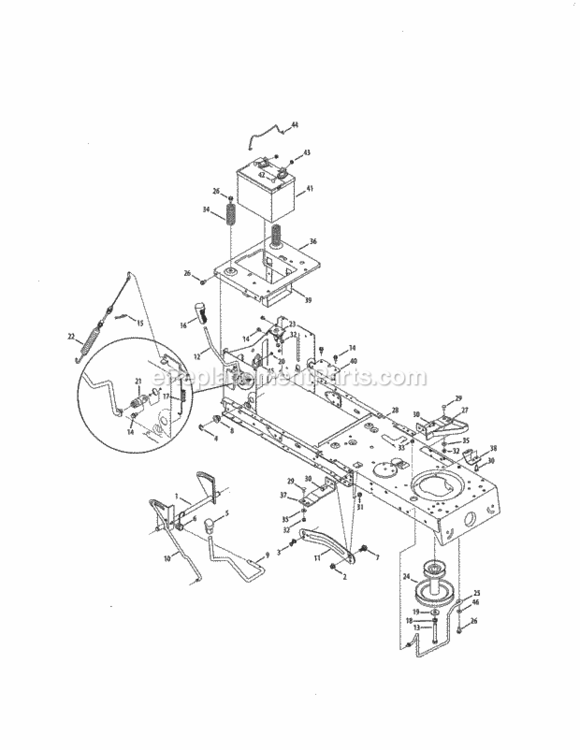 Page B Diagram and Parts List for  Craftsman Lawn Tractor