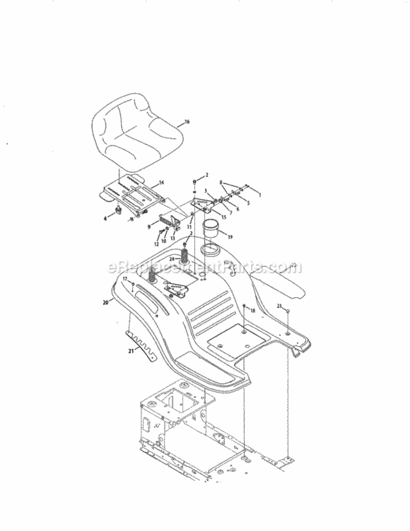 Page D Diagram and Parts List for  Craftsman Lawn Tractor