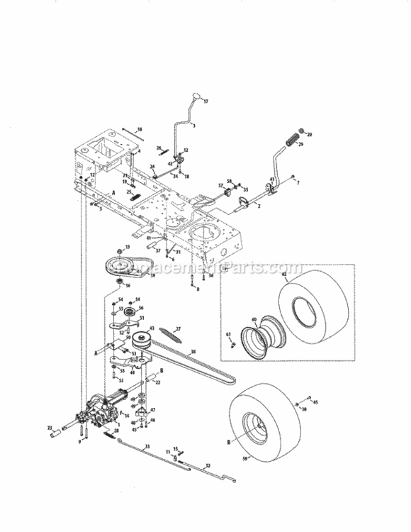 Page F Diagram and Parts List for  Craftsman Lawn Tractor
