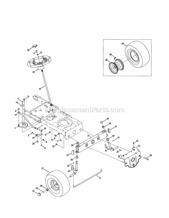 Page C Diagram and Parts List for  Craftsman Lawn Tractor