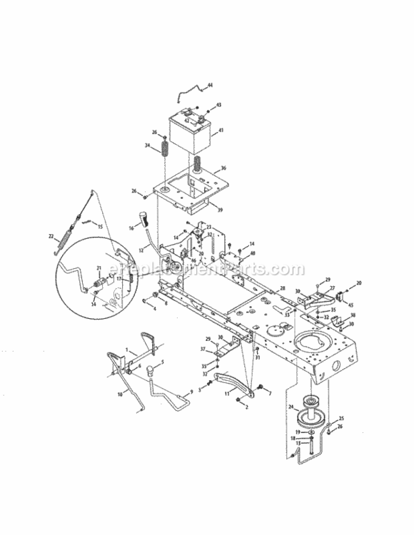 Page B Diagram and Parts List for  Craftsman Lawn Tractor