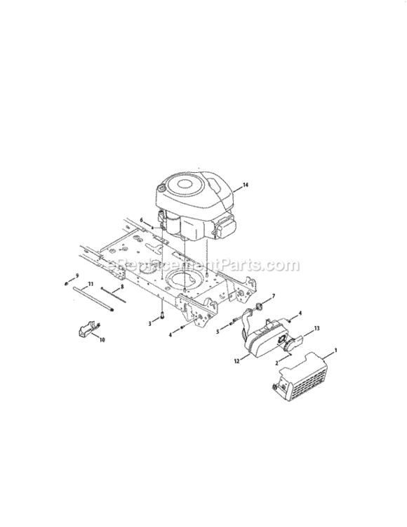 Page F Diagram and Parts List for  Craftsman Lawn Tractor