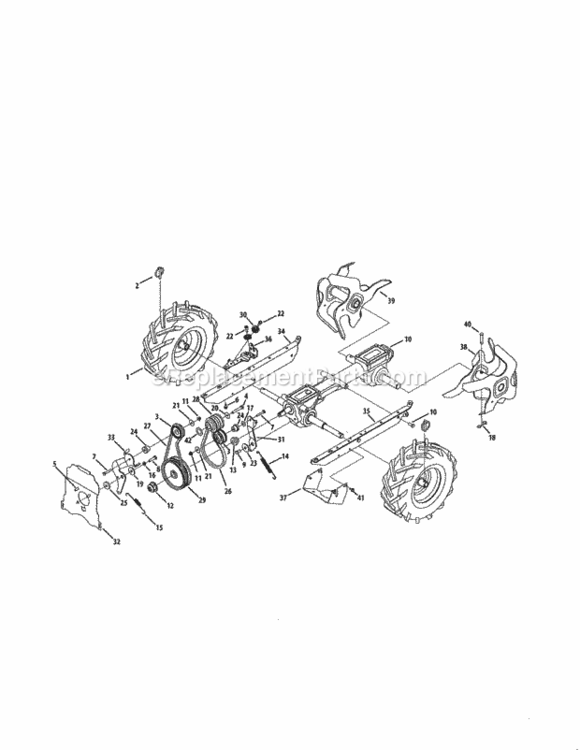 Page B Diagram and Parts List for  Craftsman Tiller
