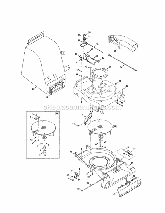 Page B Diagram and Parts List for  Craftsman Leaf Blower / Vacuum