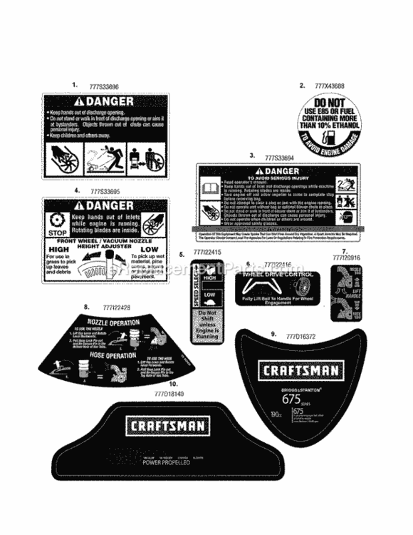 Page C Diagram and Parts List for  Craftsman Leaf Blower / Vacuum
