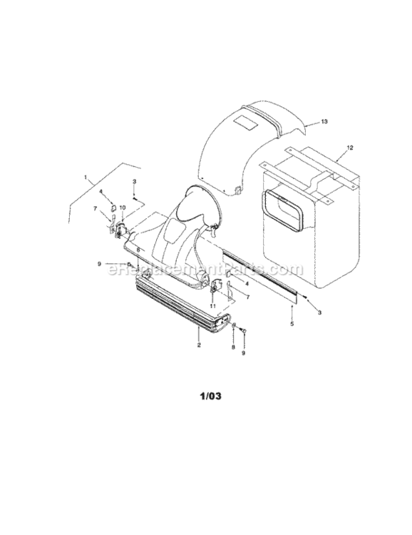 Page A Diagram and Parts List for  Craftsman Chipper Shredder