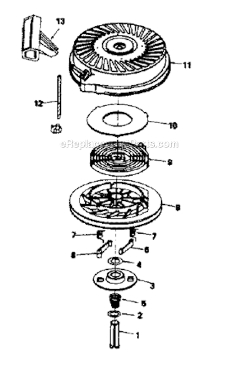 Page B Diagram and Parts List for  Craftsman Chipper Shredder
