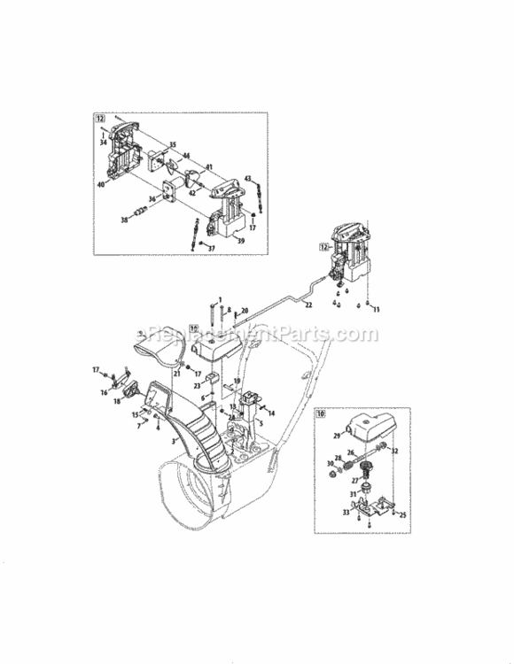 Page D Diagram and Parts List for  Craftsman Snow Blower