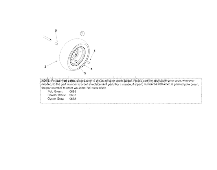 Wheel Assembly Diagram and Parts List for  Craftsman Snow Blower
