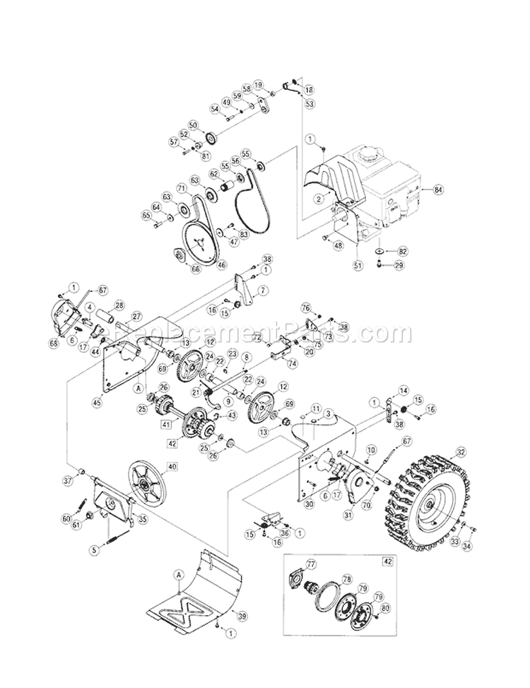 Transmis Diagram and Parts List for  Craftsman