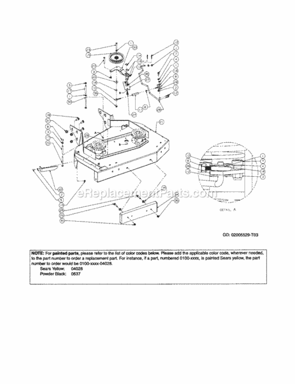 Page C Diagram and Parts List for  Craftsman Lawn Mower