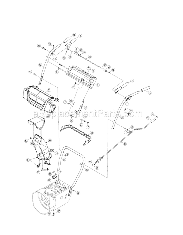 Handle Diagram and Parts List for  Craftsman