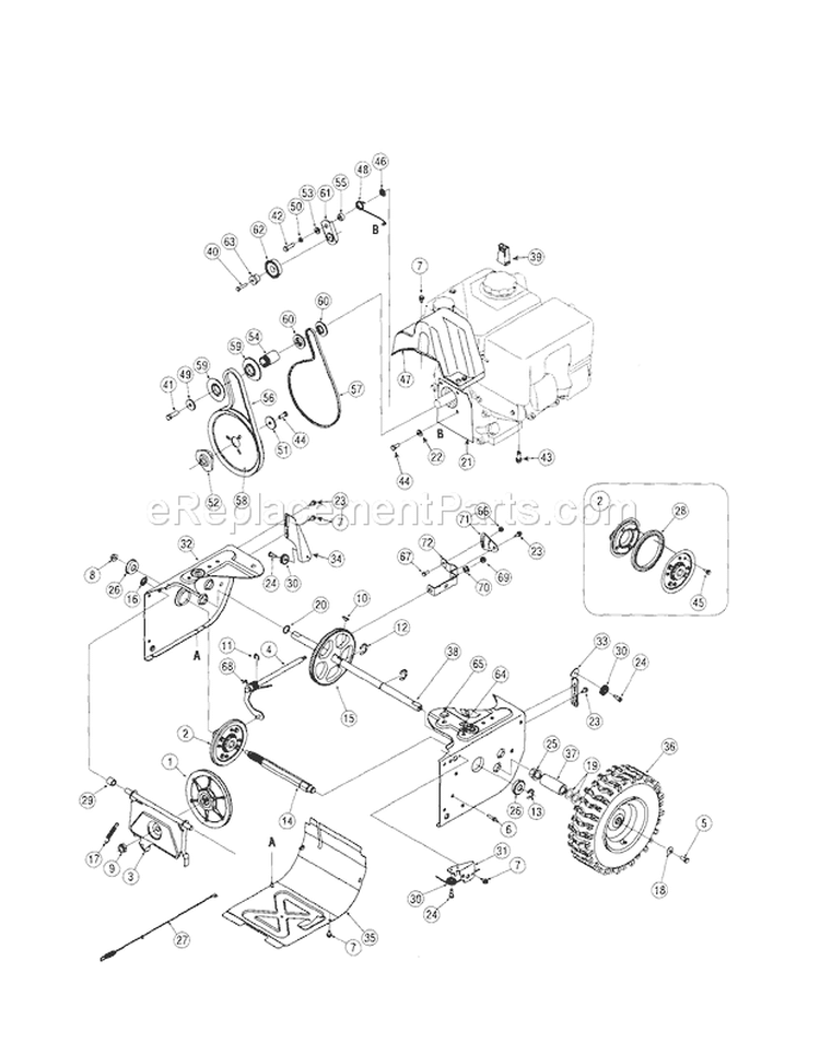 Gears / Wheels Diagram and Parts List for  Craftsman
