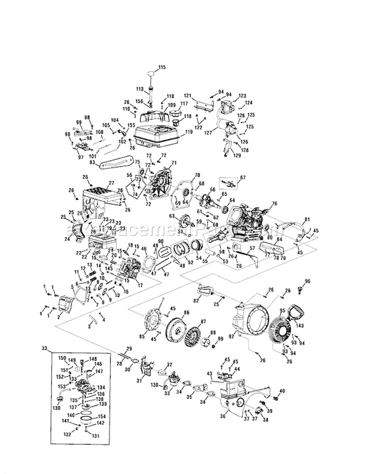 Engine Zs370-Sub Diagram and Parts List for  Craftsman Snow Blower
