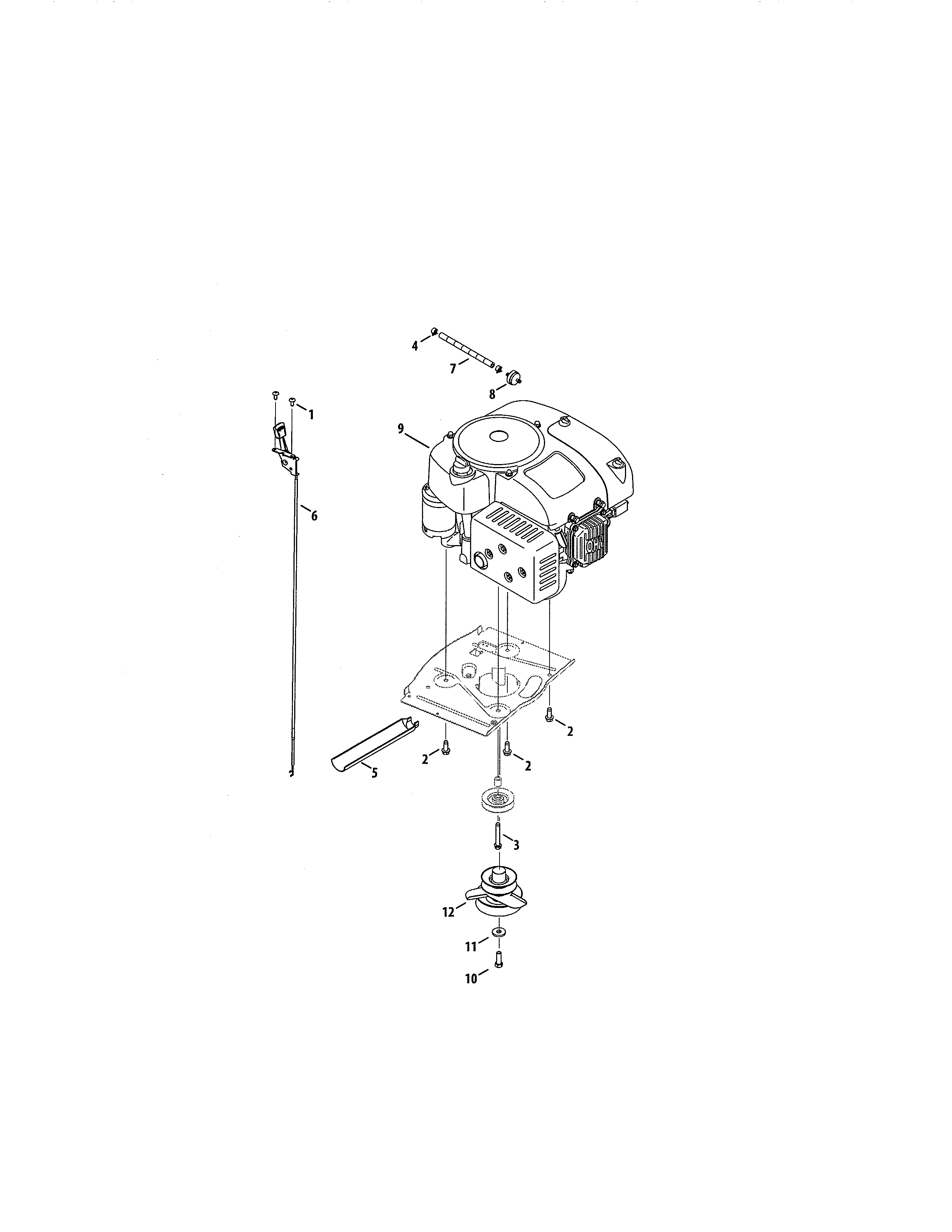 Engine Diagram and Parts List for  Craftsman Engine