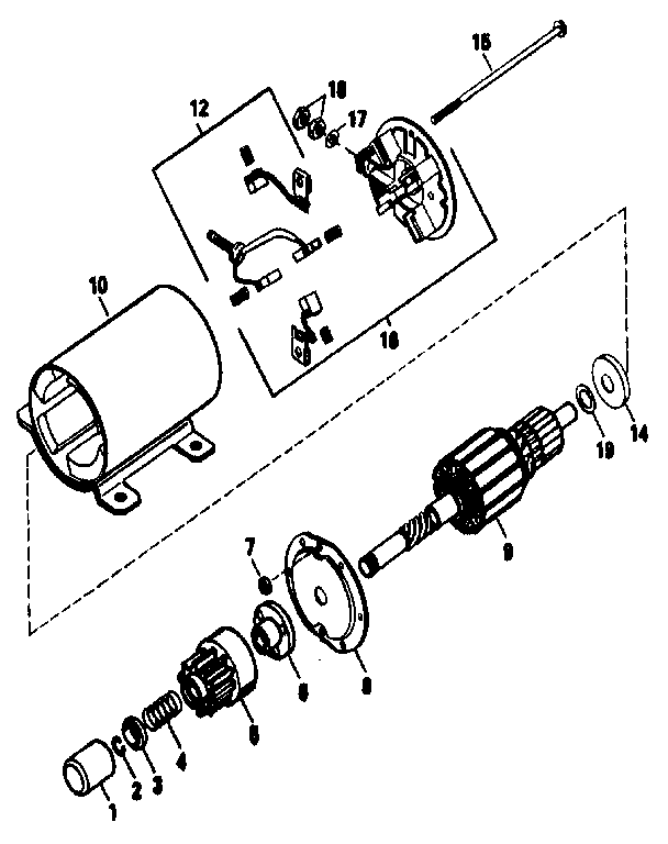 Starter Motor No. 35763a Diagram and Parts List for  Craftsman Engine