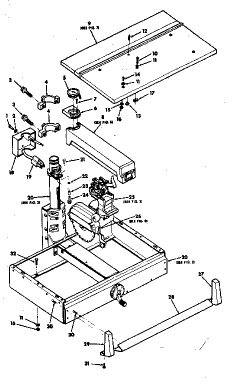 PLDM -HANDLE Diagram and Parts List for Type 0 Craftsman Table Saw