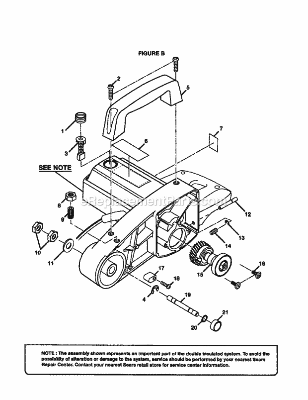 Handle/Brush/Arbor Diagram and Parts List for  Craftsman Miter Saw