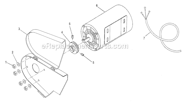 Motor Diagram and Parts List for  Craftsman Table Saw